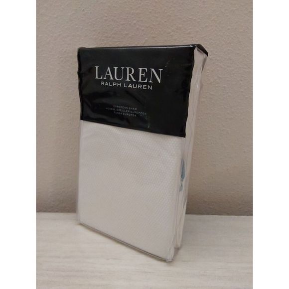 Ralph Lauren EDEN PIQUE White 100% Cotton Euro European Pillow Sham 26"x 26" - Picture 2 of 10